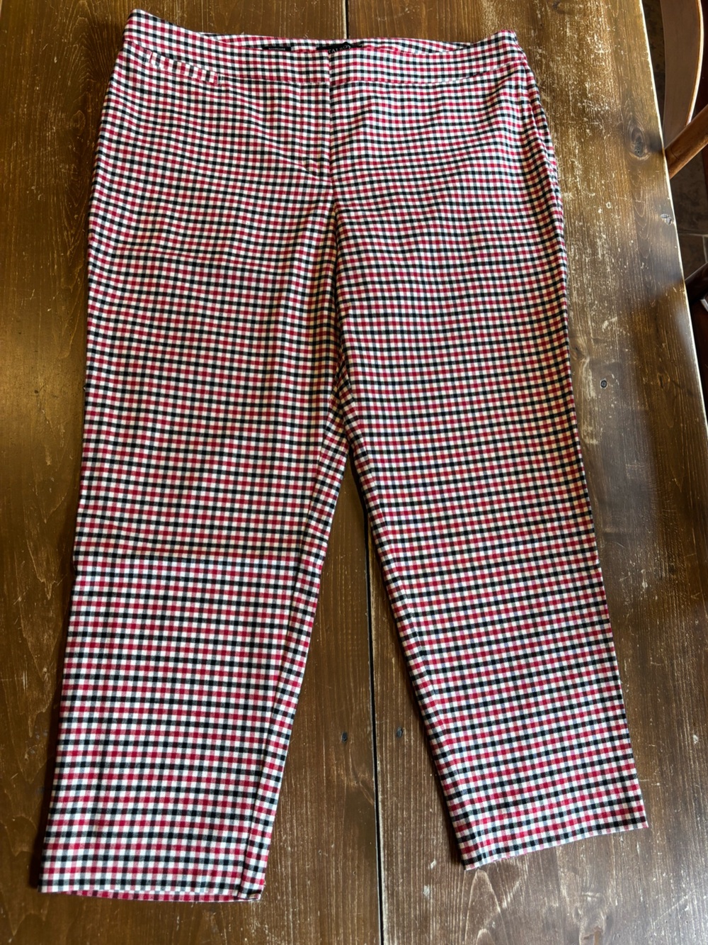 Talbots Red, Black and White Gingham Pants Women’s 16P